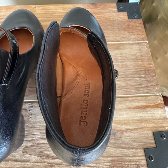 Gentle Souls by Kenneth Cole Top Cast Black Leather Maryjane Cuban Heel Size 7.5 - Picture 11 of 15